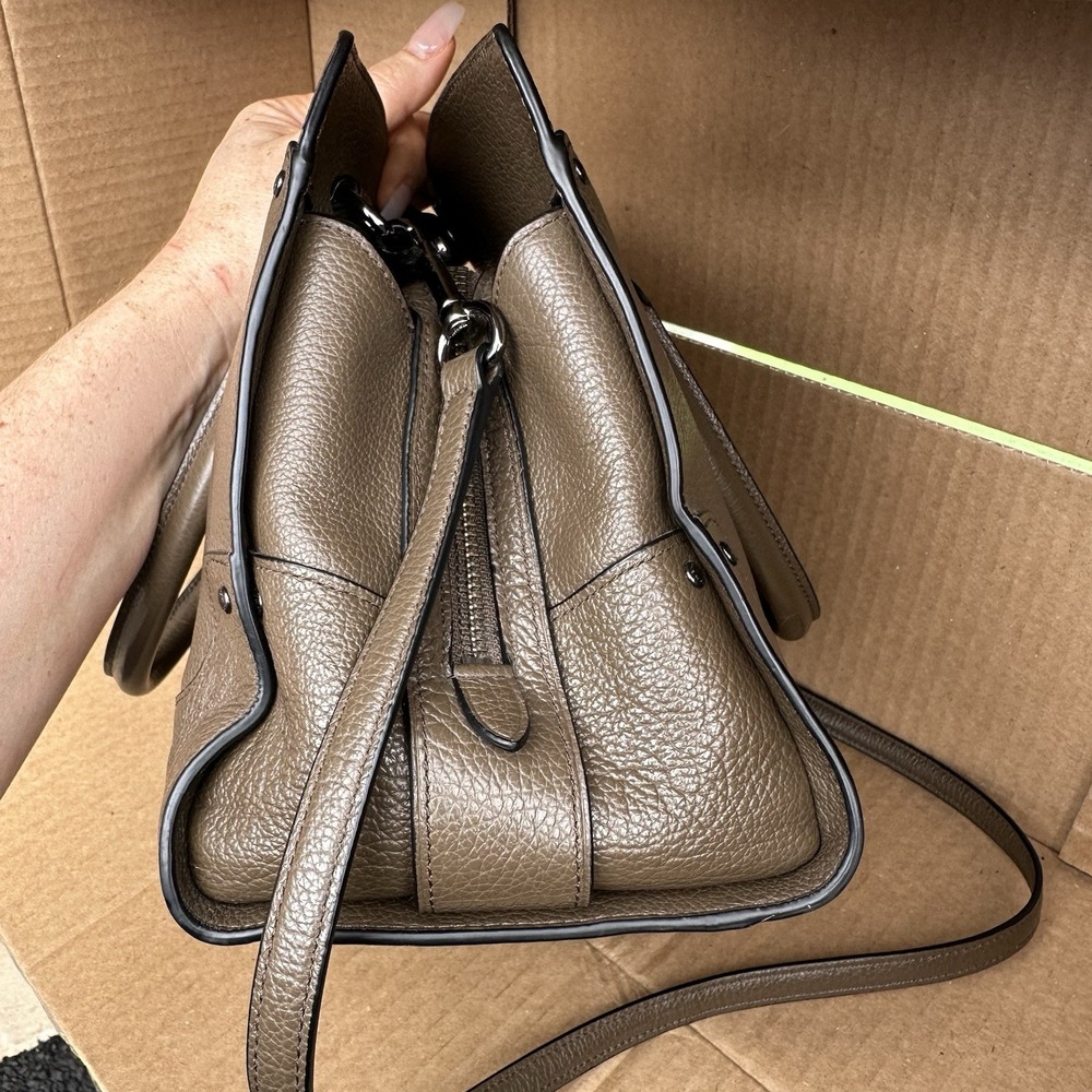 Coach Mercer Metallic Grey Triple Compartment Bag  W/Turnlock Closure 37575 - Picture 8 of 11